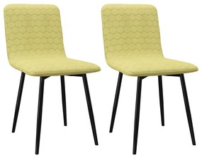 vidaXL Cadeiras de jantar 2 pcs tecido verde