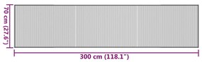 Tapete retangular 70x300 cm bambu cor natural clara