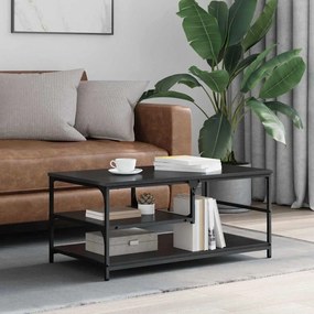 vidaXL Mesa de centro Carvalho Preto 90 x 49 x 40 cm