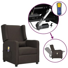 vidaXL Poltrona de massagens tecido cinzento-acastanhado