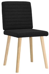 Cadeiras de jantar 2 pcs tecido preto