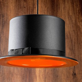 Candeeiro de Teto Fotr Sivani – Preto e Laranja – 30 cm de Diâmetro, 1