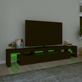 Móvel de TV com luzes LED 230x36,5x40 cm preto
