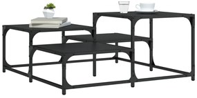Mesa de centro 87,5x87,5x40 cm derivados de madeira preto