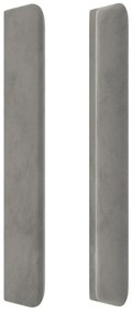 Cabeceira cama c/ luzes LED veludo 163x16x118/128cm cinza-claro