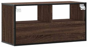 Móvel p/ TV 80x31x39,5cm deriv. madeira/metal carvalho castanho
