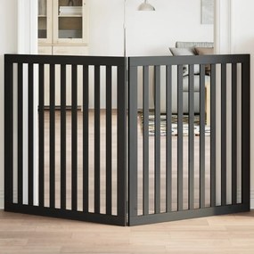 vidaXL Portão p/ cães dobrável 2 painéis 160 cm madeira de álamo preto