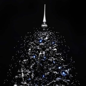 Árvore Natal c/ neve base formato guarda-chuva 140 cm PVC preto