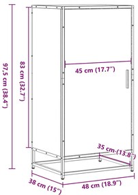 Sapateira 48x38x97,5 cm derivados de madeira carvalho fumado