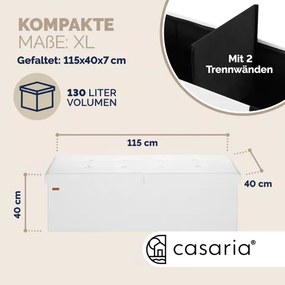 Banco arrumação 115x38x38 cm com tampa articulada branco