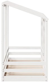 Cama infantil com telhado 75x190 cm pinho maciço branco