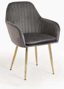 Pack 4 Cadeiras Chic Golden - Cinza escuro