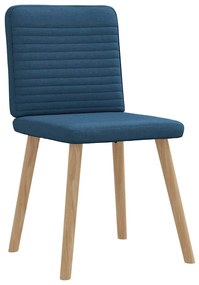 Cadeiras de jantar 6 pcs tecido azul