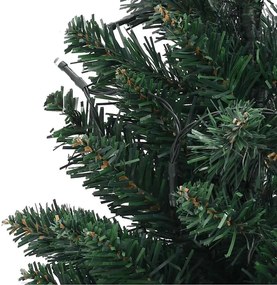 Árvore de Natal artificial pré-iluminada + suportes PVC verde