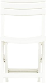 Cadeiras de jardim dobráveis 2 pcs plástico branco