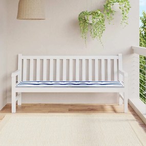 vidaXL Almofada exterior listras azuis &amp; brancas 180x50x4 cm tecido Oxford