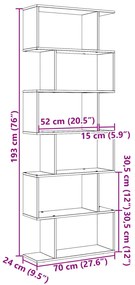 Estante divisória 6 níveis 70x24x193cm derivados madeira branco