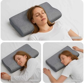 vidaXL Almofada com travesseiro Cinzeto 60 x 34 x 11 cm Poliéster