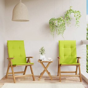 vidaXL Cadeiras de jardim reclináveis c/ almofadões 2 pcs teca maciça