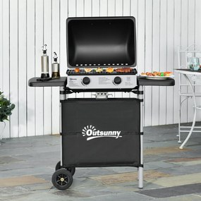 Outsunny Barbecue a Gás com 2 Queimadores 2,8 KW Barbecue a Gás com 2