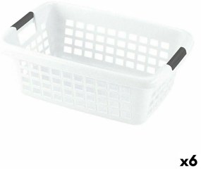 Cesto de Roupa Suja Com pegas Branco 70 L (6 Unidades)
