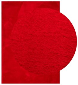 Tapete pelo curto macio e lavável HUARTE 200x280 cm vermelho