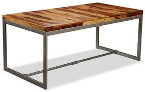 Mesa de jantar madeira de sheesham maciça e aço 180 cm