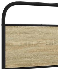 Cabeceira de cama 75 cm derivados madeira/aço carvalho sonoma