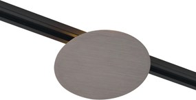 Candeeiro de teto moderno cor de bronze para sistema de calhas de iluminação monofásico com 2 luzes - Iconic Pulley