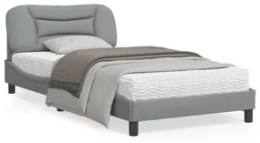 vidaXL Estrutura de cama com LED sem colchão 100x200 cm tecido