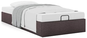 Estrutura de cama otomana sem colchão 100x200cm castanho escuro
