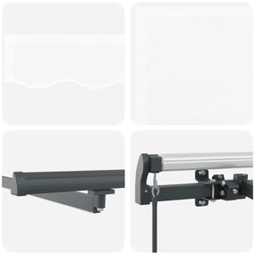 Toldo Retrátil Manual com LED Branco 500x350 cm