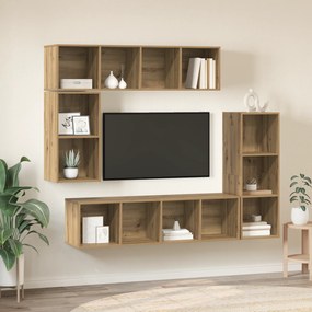 vidaXL Conjunto de móvel de TV 4 pcs carvalho artisiano