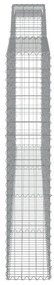 Cestos gabião arqueados 3pcs 400x30x160/180cm ferro galvanizado