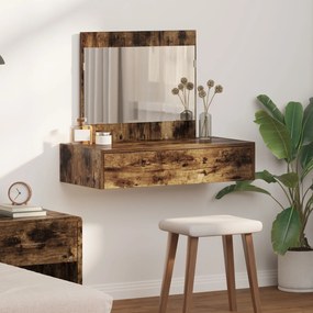 mesa de maquilhagem suspensa Carvalho Fumado 83x40x70 cm