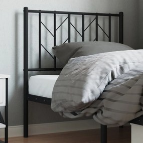 vidaXL Cabeceira de cama 80 cm metal preto