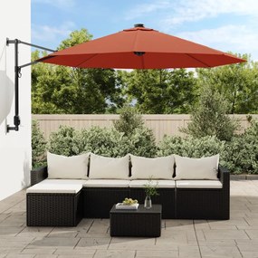 vidaXL Tecido de substituição p/ guarda-sol cantilever 350cm terracota