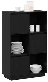Aparador alto 74x35x117 cm pinho maciço preto