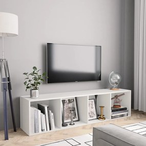 Estante/móvel de TV 143x30x36 cm contraplacado branco