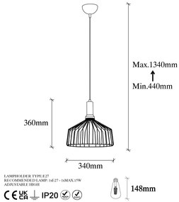 Chandelier Dear – Preto Antique – 34 x 34 cm