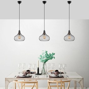 Candeeiro Suspenso Teldamla – Preto Antigo – 22 x 22 x 120 cm