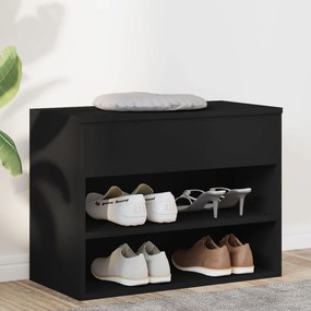 Banco sapateira 60x30x45 cm derivados de madeira preto