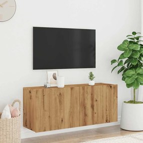 Móvel de parede para TV 100x30x41 cm carvalho artesanal