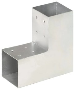 vidaXL Base para poste em forma de L 81x81 mm metal galvanizado