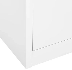 Armário de escritório 90x40x180 cm aço branco