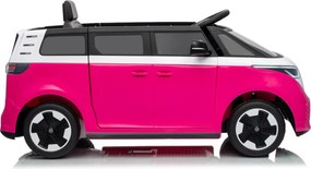 Carro elétrico para Crianças 12V Volkswagen ID BUZZ, Rodas Espuma EVA, assento couro ecológico Rosa