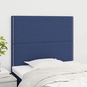 3116188 vidaXL Cabeceira de cama 2 pcs tecido 100x5x78/88 cm azul