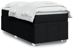 vidaXL Cama com molas/colchão 80x200 cm tecido preto
