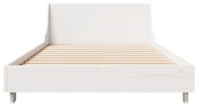 Estrutura de cama com cabeceira 90x200 cm pinho maciço branco