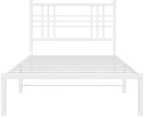 Estrutura de cama com cabeceira 100x190 cm metal branco